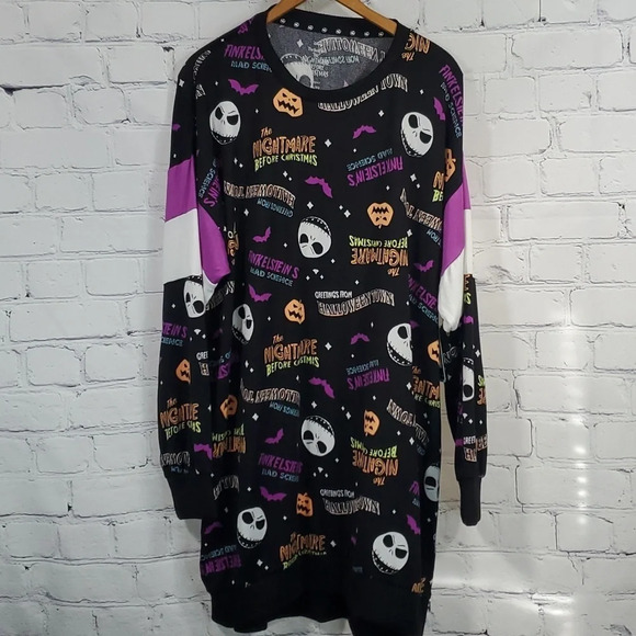 Disney Other - Tim Burton's Nightmare Before Christmas Disney pajama sweater nightgown XL